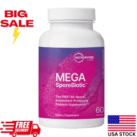 Microbiome Labs MegaSporeBiotic Probiotics for Women & Men - Spore Based Probiotics for Digestive Health - Shelf Stable & Travel-Friendly (60 Capsules)