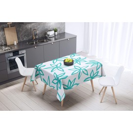 Bonamaison Kitchen Decoration Tablecloth Turquoise White 140 x 140 cm - Designed and Made in Turkey