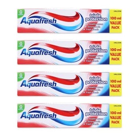 Aquafresh Triple Protection Toothpaste 100ml - Home & Hatch Family Pack Bundle - Pack of 4