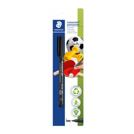 Staedtler STAEDTLER Folienstift für den Sport Lumocolor permanent pen 314, zur Beschriftung von Bällen, Hanteln und Sportgeräten, wasserfest, lichtbeständig, Schwarz, B breit ca. 1 - 2,5 mm, 314-9 BK-1