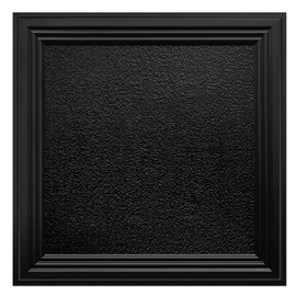 STICKGOO Drop Ceiling Tiles 24x24 PVC Glue Up Ceiling Panel to Prevent Breakage Pack of 12 Tiles Cover 48 Sq. Ft, Textured Popcorn Black