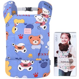 Bebamour Baby Doll Carrier for Kids Baby Doll Accesorries Storage Bag Backpack Stuffed Toys Carrier Doll Baby Carrier, Blue Bear