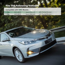 YHTAUTO Fog Light Bezel Fits GMC Sierra 2500 HD Sierra 3500 HD 2015-2019, Front Bumper Fog Light Cover Trim Right Passenger Side