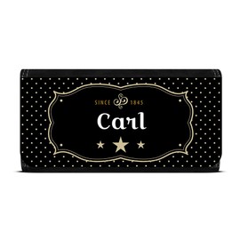 Geldbörse mit Namen Carl - Design Retro Wappen - Brieftasche, Geldbeutel, Portemonnaie, personalisiert für Damen und Herren