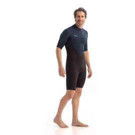 Jobe Mens Perth 3/2mm Shorty Wetsuit - Blue - Easy Stretch - Made of 50% based limestone neoprene