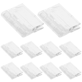 iplusmile 10 Piezas Bisagras Transparentes de Acrílico 30x34mm - Bisagra de Plástico Plegable para Cajas de Joyas, Vitrinas y Manualidades - Herrajes Mini para Puertas de Acrílico