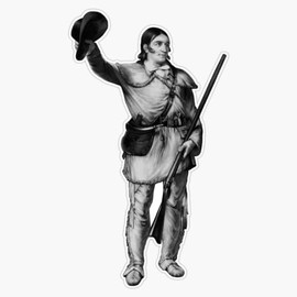 Davy Crockett Window Bumper Sticker Decal 5"