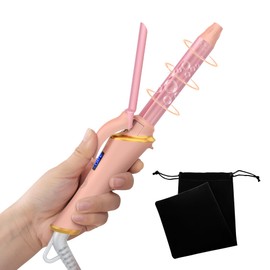 Ukliss Mini Curling Iron for Short Hair - Dual Voltage, Fast Heating in 30s, 5 Temp Settings, Auto Shut-Off, Small Barrel for Bouncy Curls, Gifts for Women (Pink, 3/4 Inch Travel Curling Iron)