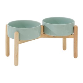 Havniva Ceramic Dog Bowls for Large Breed Dog Dish Pet Food and Water Bowl (Set of 2 Bowls - Light Green, 8''D)