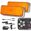 Upgraded 2pcs Magnetic Strobe Flashing Hazard Amber beacon Lights for