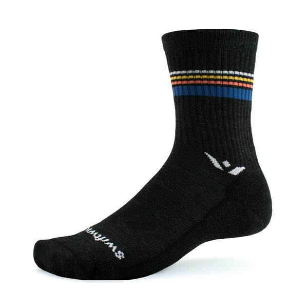 Swiftwick- PURSUIT HIKE SIX Lightweight Hiking Socks, Merino Wool (Sunset