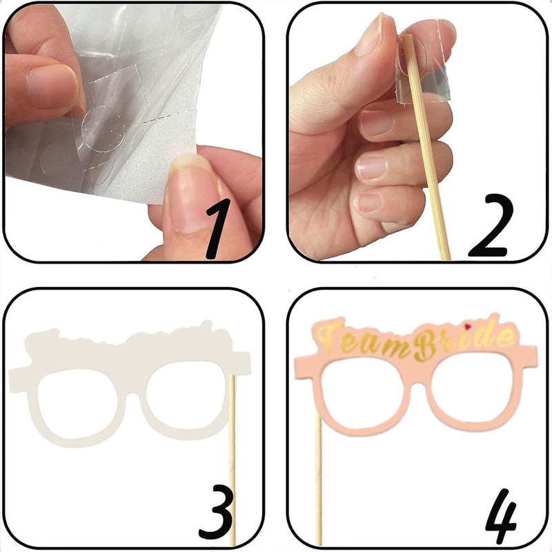 JORUN Hen Party Photo Booth Props Rose Gold Party Accessories