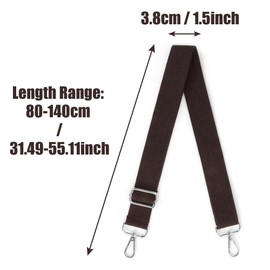Moorle Wide Shoulder Bag Strap, Shoulder Strap for Bags, Adjustable, Shoulder Strap, Bag Strap, Brown 3.8 cm Wide, Canvas Handbag Bag Strap, Bag Straps for Changing