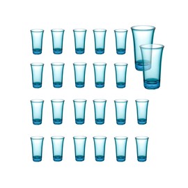 XXIV Solar terms Upgrade Cute Shot Glasses Set of 24, 2 oz Acrylic Shot Glasses Bulk, Clear Tequila Shot Glass, Whisky glasses for Party- Blue