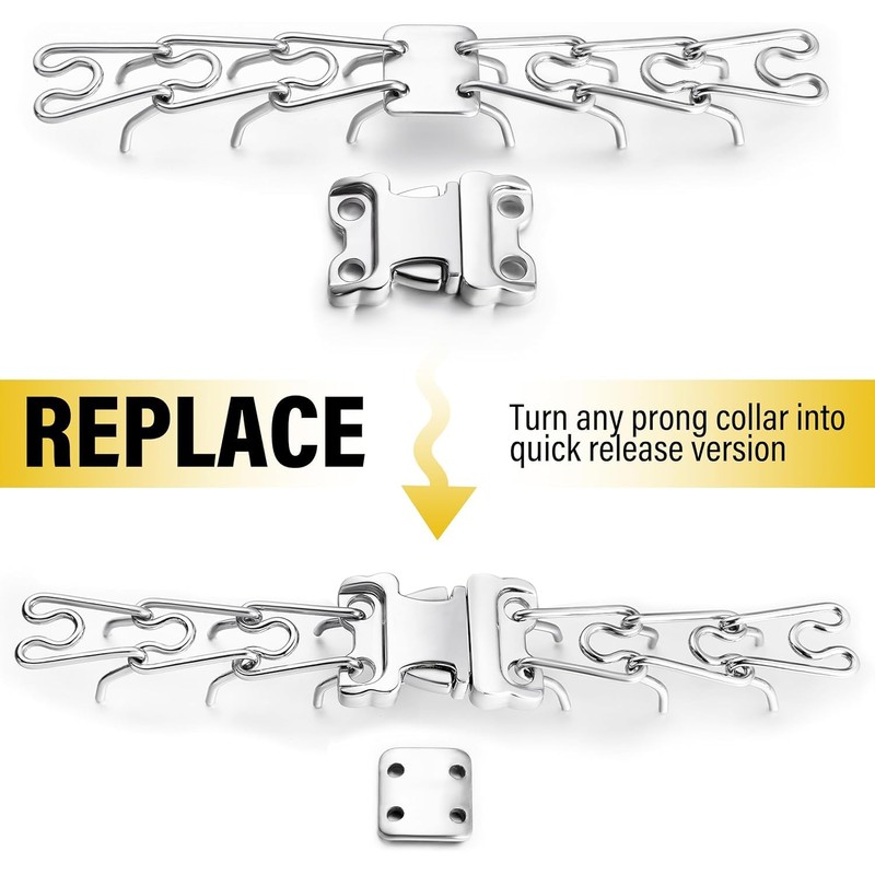 JIPIMON Dog Collar Buckle, Quick Release Stainless Steel Buckle for
