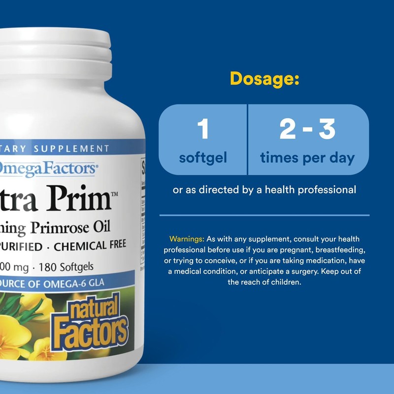 Natural Factors Omega Factors, Ultra Prim Evening Primrose Oil, 500