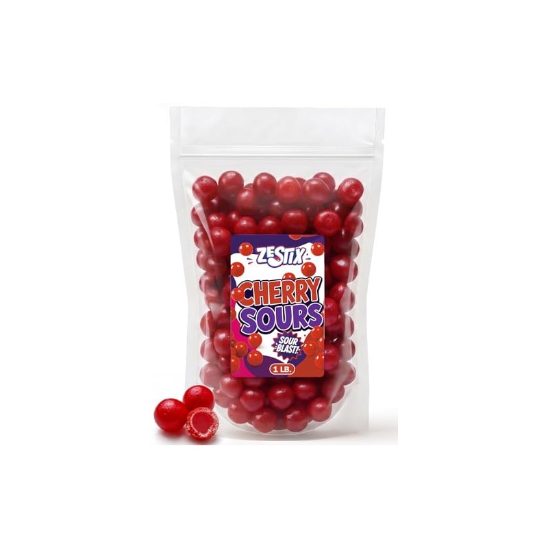 Cherry Sours Candy 1lb Bulk – Soft Chewy Sour Balls