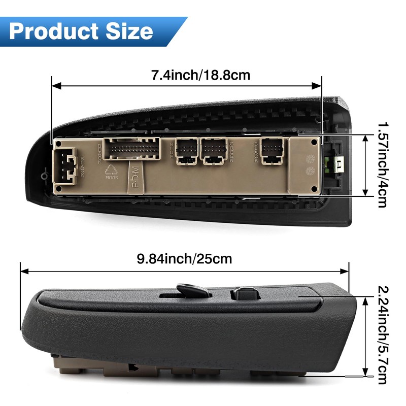 TOP-MAX Passenger Side Power Window Switch w/Bezel Compatible with 2003-2007