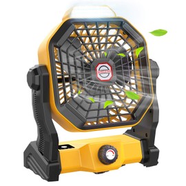 JINLICTE Camping Fan with LED Lantern, 36 Hours 9 Inch Portable Rechargeable Battery Powered Fan with Stepless Speed and Quiet Battery Operated for Picnic, Barbecue, Fishing, Travel, Home, Tent