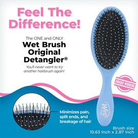 Wet Brush Original Detangler Brush - Sky - All Hair Types - Ultra-Soft IntelliFlex Bristles Glide Through Tangles with Ease - Pain-Free Comb for Men, Women, Boys and Girls