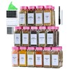JARXSUN 24 Glass Spice Jars with Label-4oz Spice Containers with