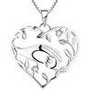 YL Mother Necklace Sterling Silver Mom Daughter Pendant Mum Hold