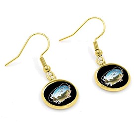 Fishing Life Drop Dangle Earring, Gold