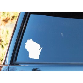 AK Stickers Wisconsin State Shape Native Local - Vinyl Decal Outdoor Weatherproof - Black, (A) X-Small: 3"