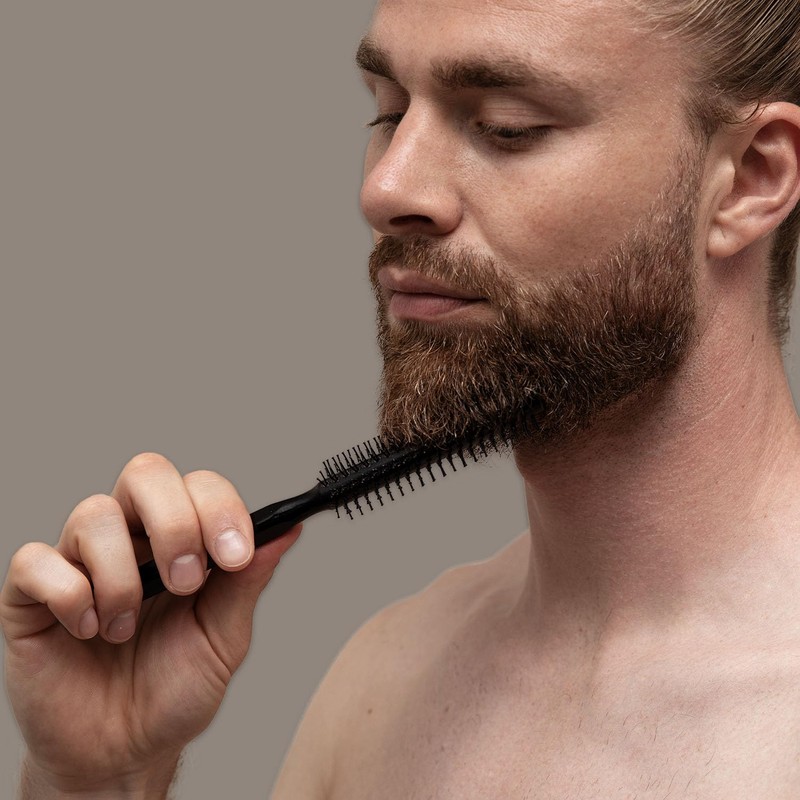 vinsk Beard Brush S, Round Breasts for Beard and Hair,