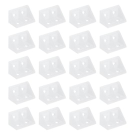 uxcell 20Pcs Plastic Corner Braces, 90 Degree Corner Bracket, Right Angle Corner Support Brace, Shelf Board Holder for Wood Furniture Cabinet Drawer Bookcase, Clear