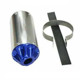 TDR 28mm Blue Alloy Exhaust Muffler for 125cc 140cc 150cc Pit Trail Dirt Bike, Includes Clamp, Fits 50cc to 200cc 4-Stroke Dirt/Pit Bikes