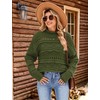 ZAFUL Women's Sweaters Turtleneck Crochet Hollow Out Long Sleeve Sweater