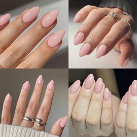 Lifextol 120pc Pink Almond Press on Nails Short Fake Nails Press ons for Women Acrylic Nails Press on Nails&Glue Tabs, Short Pink Press on Nails Almond False Nail Tip Stick on Artificial Fingernail