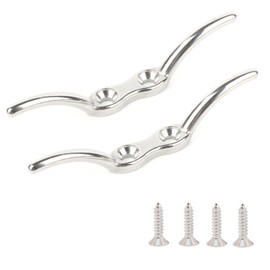 9Tong Marine Hardware Rope Cleat Steel Heavy Duty Rope Cleat Marine Stainless Deck Boat Cleat Mooring 2-1/2inch 4pcs