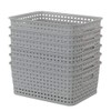 Cadine Grey Plastic Storage Baskets, 6 Pieces, Small Basket, Storage