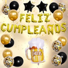 Feliz Cumpleaños Decorations Spanish Birthday Decoration Birthday Decorations Black And Gold Party Decorations Happy Birthday Supplies Happy Birthday Party Decoration Pack Feliz Cumpleaños Balloons