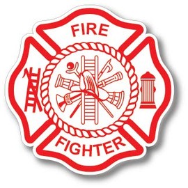 3 Pack Firefighter Badge Maltese Cross Thin Red Line Red Lives Matter for Firemen or Firewomen