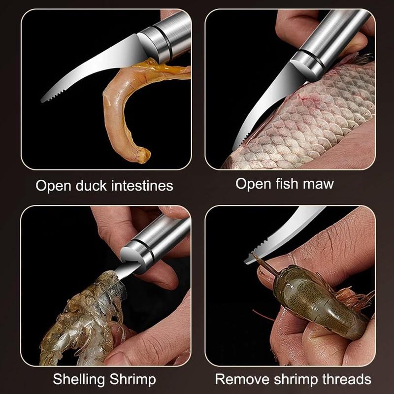 Stainless Steel Shrimp Peeler,2 Pcs Shrimp Peeler Shrimp line Tool