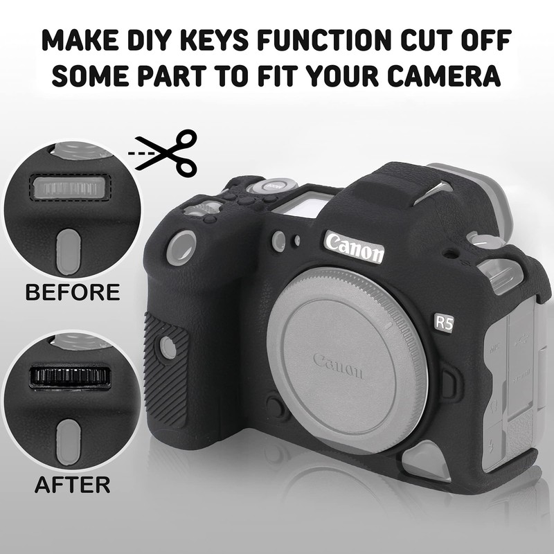 STSEETOP Camera Case for Canon R5 - Silicone Protective DSLR