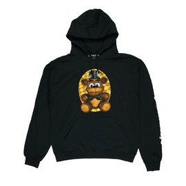 Seven Times Six Five Nights at Freddy's Men's Plush Freddy Pullover Hoodie (Small, Black V1)