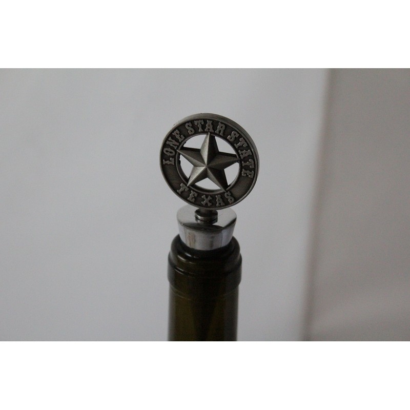 River Edge Texas Lone Star State Concho Metal Wine Bottle