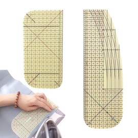 Set of 2 Ironing Rulers, Heat-Resistant, Dressmaking Hot Ironing Ruler, Universal Iron Ruler, Tailor's Ruler, Ironing Template, Heat Resistant Ruler, Sewing Accessories for DIY Iron, Crafts, Measuring