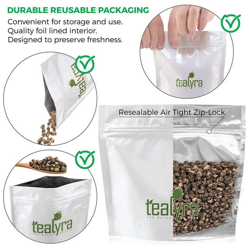 Tealyra - Imperial Jasmine Dragon Pearls - Loose Leaf Green