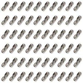 Shapenty Metal Bead Ball Connector Clasp Bulk for Key Chain Necklace Pendant Jewelry Making DIY Craft Light Pulls and Repairing, Fit for 2.4mm Bead Ball Chain, 200PCS (Nickel)