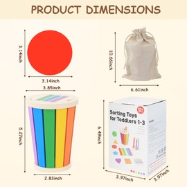 Baeroly Children's Montessori Toy Wooden Colour Shape Sorting Toy, Suitable for Children 12 to 36 Months Old Educational Learning Sensory Game, Gifts for Children