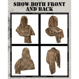 Century Star Dune Hooded Shawl with Men - Cowl,Wrap Wasteland,Medieval Cloak,Renaissance Costume,Cape With Viking,Scarf,Brooch Rogue Accessories Coffee