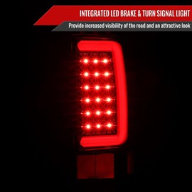Instyleparts LED TAIL LIGHTS WITH SMOKED LENS AND GLOSSY BLACK HOUSING Made for and Compatible with 07-08 DODGE RAM