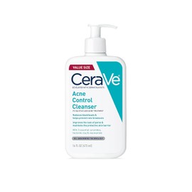 CeraVe- Limpiador para el control del acné, tratamiento para el acné con ácido salicílico al 2% formulado con niacinamida, ceramidas y aceite - 473Ml