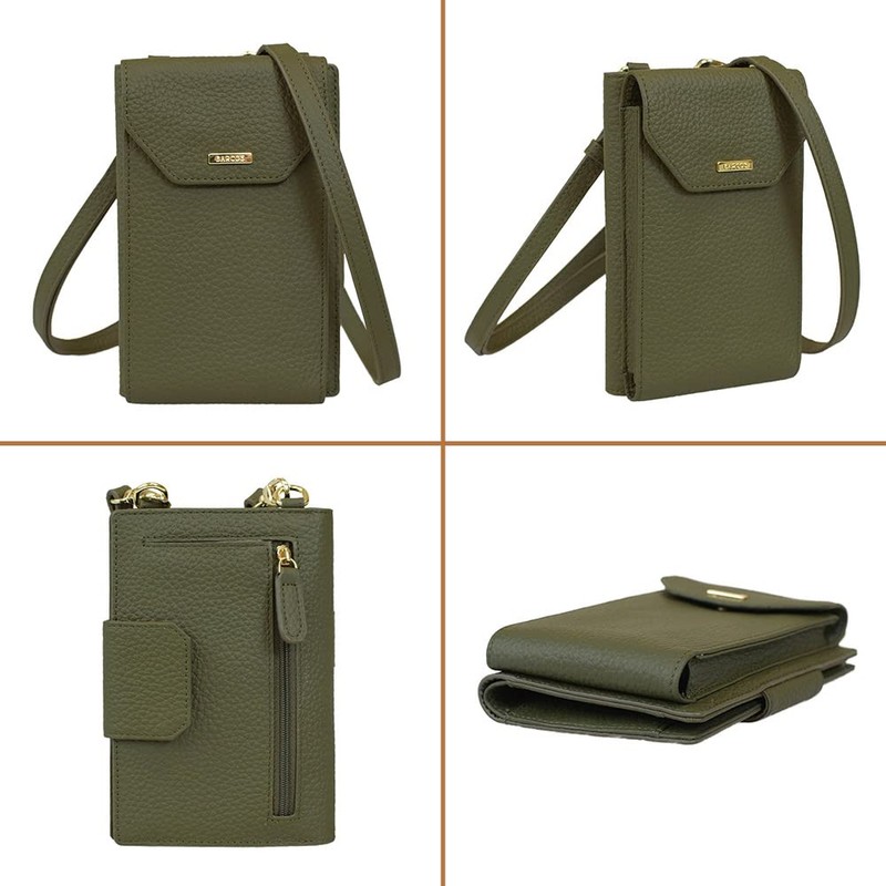 Balcos Smartphone Pochette Women's Leather Stylish Gift Onesize, Khaki