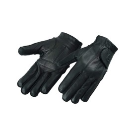 Hugger Full-Finger Black Deer Leather Gloves – Gel-Padded Palms for Driving, Motorcycle Riding, Law Enforcement & Outdoor Use (Medium)